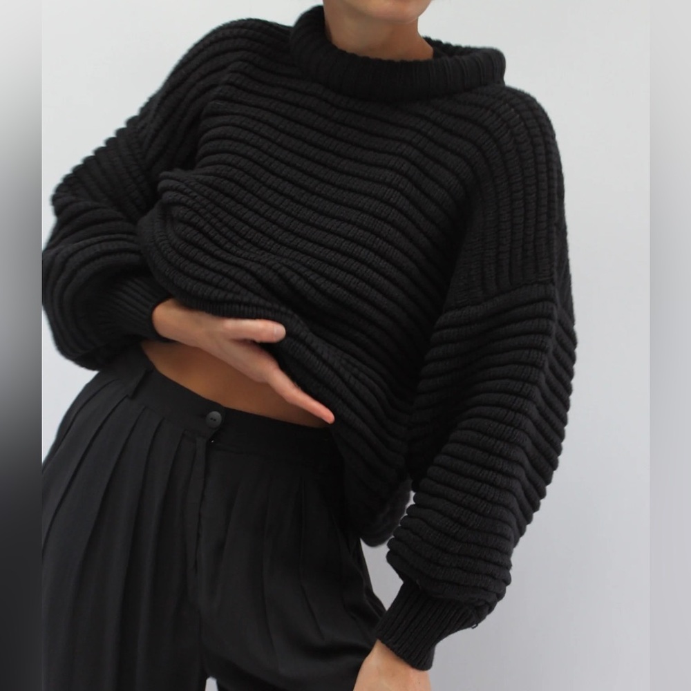 NA NIN Romy Pima Cotton Balloon Sleeve Sweater